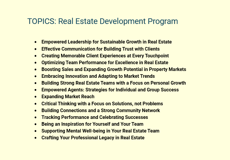 Real Estate Development Program